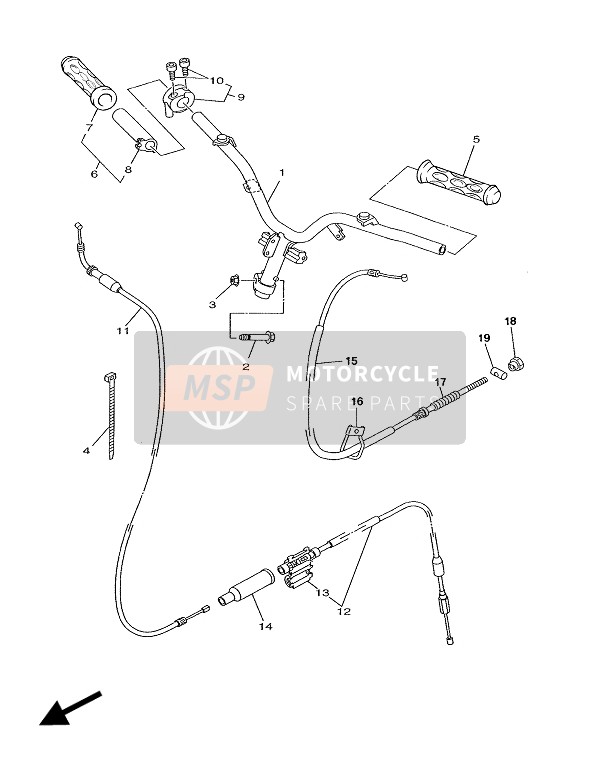 5ADF63110100, Cable 1,  Accelerateu, Yamaha, 2